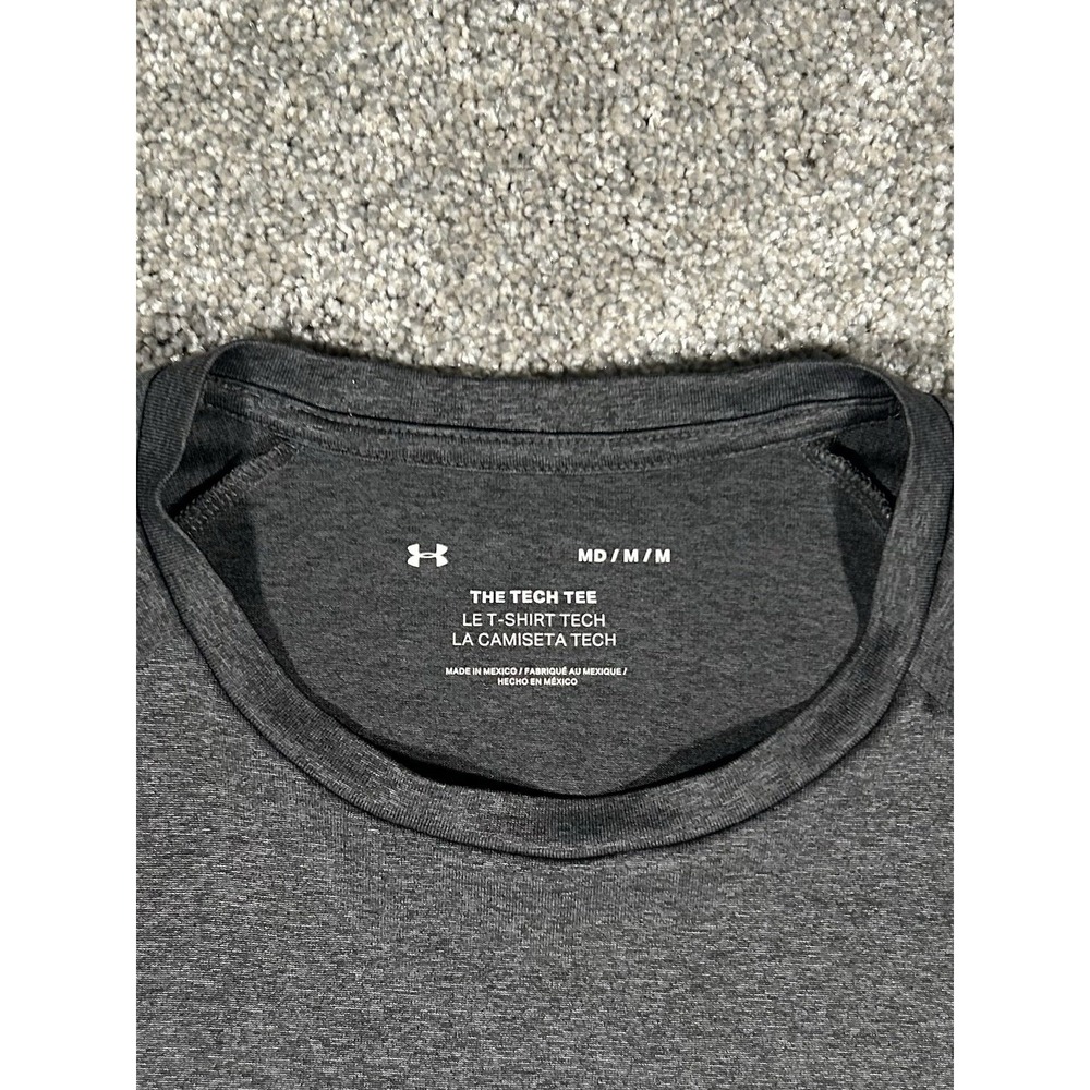 Under Armour Tech T-Shirt Dark Gray Athletic Tee Size Medium - Picture 5 of 5